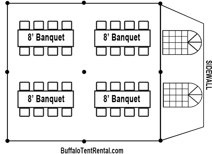 20x20 tent layout