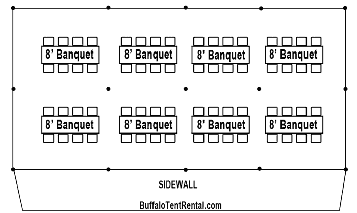 20x40 tent layout