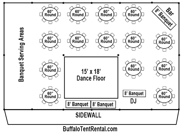 40x60 tent layout