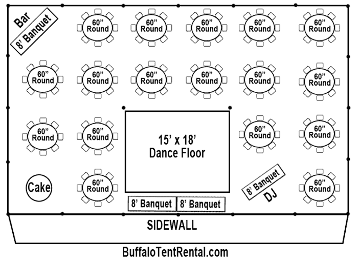 40x60 tent layout