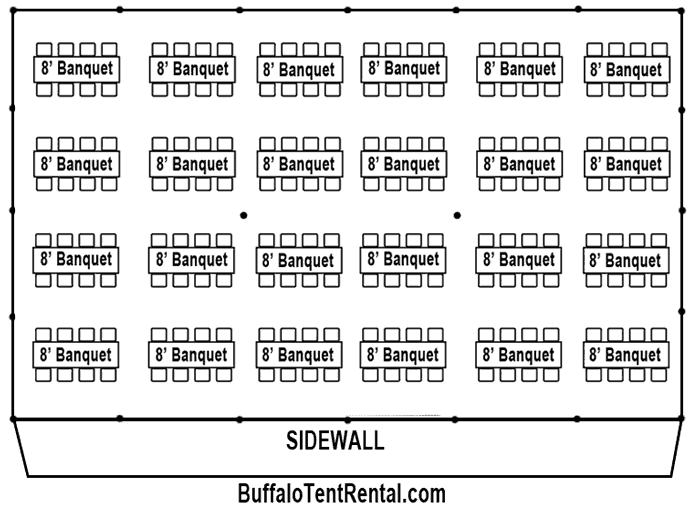 40x60 tent layout